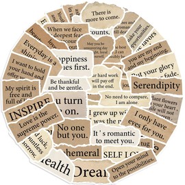 50Pack Retro Typewriter Style Motivational Quote Stickers Water Bottles Laptop Phone Computer Guitar Skateboard Hydroflasks Vinyl Sticker Waterproof Aesthetic Trendy Decals for Kids Teens Girls Adults