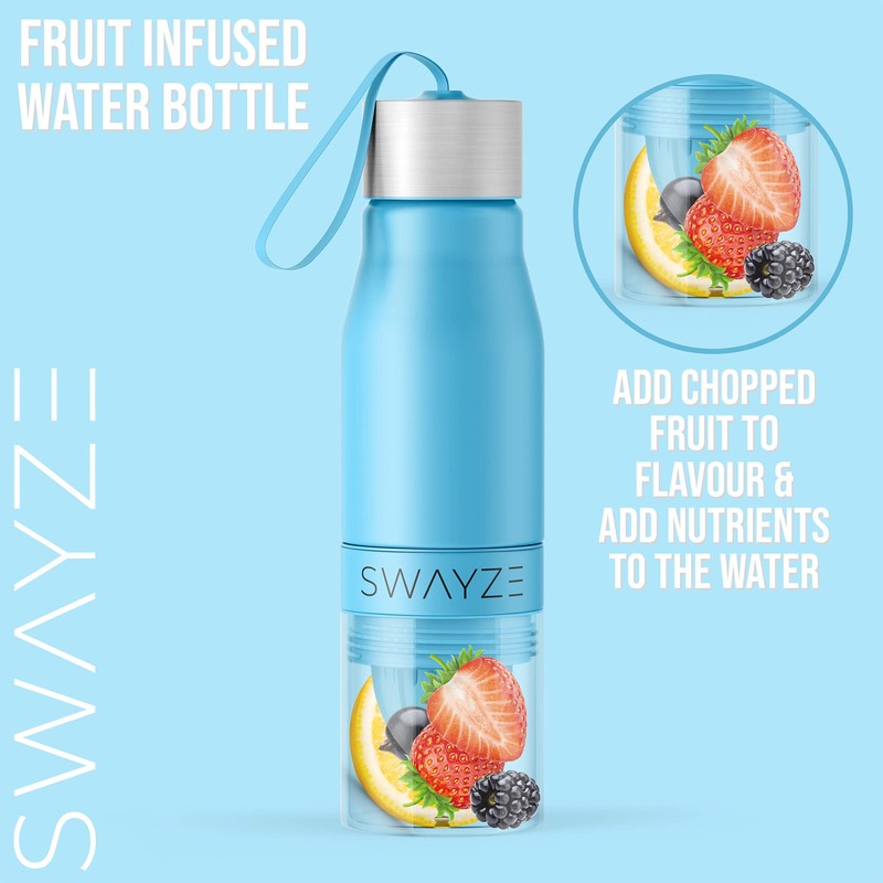 Water Bottle Fruit Infuser, BPA Free, Infusion Section, Fruit Squeezer