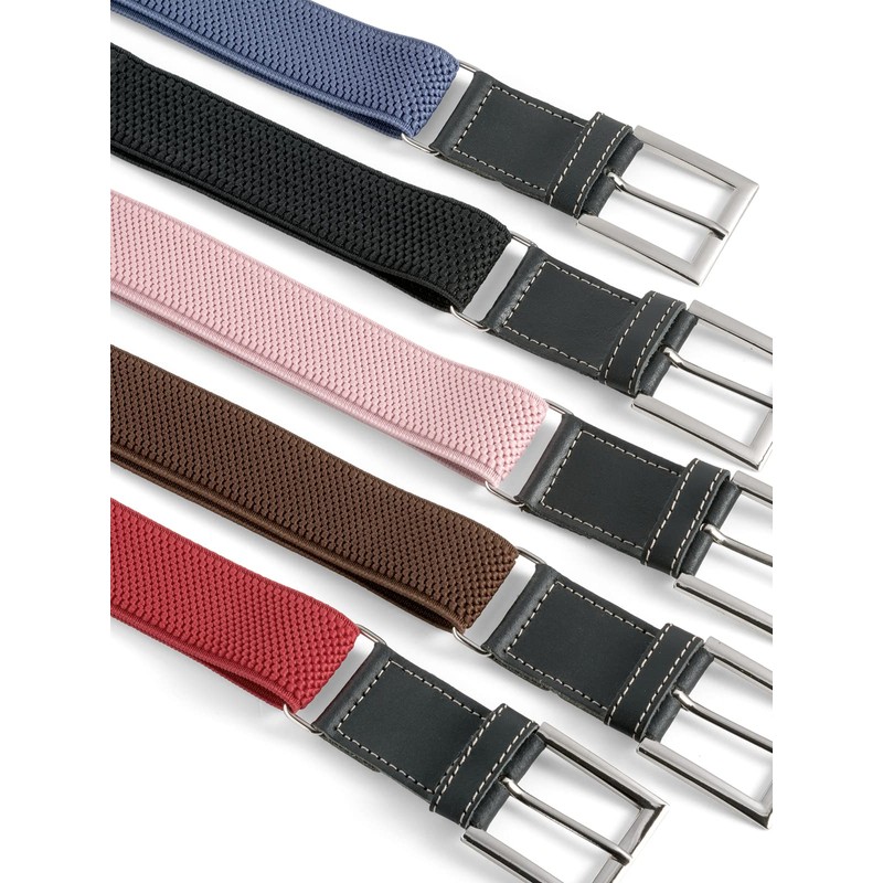 Olata Children’s Elasticated Belt with Buckle and Black Leather Fittings