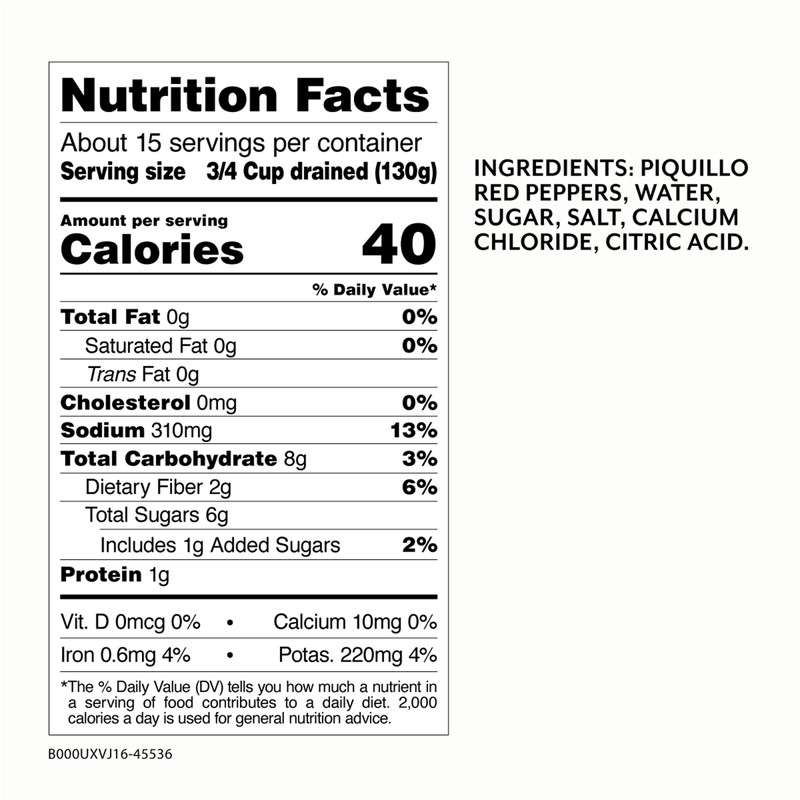 Roland Foods Whole Red Piquillo Peppers, Specialty Imported Food, 5