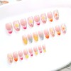 24 Pcs Summer Almond False Nails with 3D Flowers Design