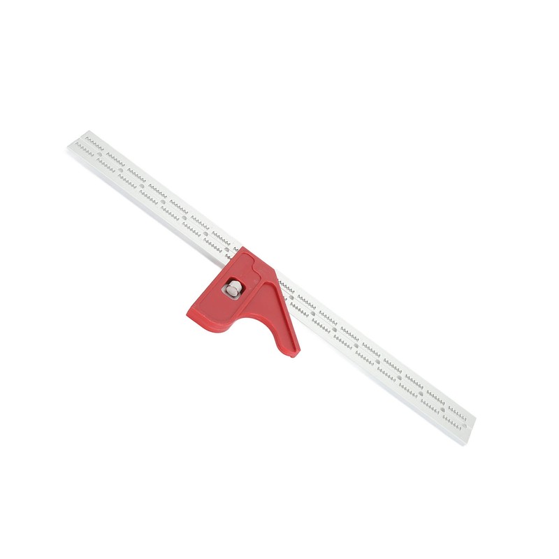18 Inch Woodworking Edge Ruler with Fixator Serrated Design Angle