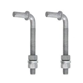 Oedema 2 Pcs 6" J-Bolt Gate Hinge Post Hinge with 3/5" Hinge Pin Adjustable Galvanized Post Gate Hinge for Corral Panels Gate