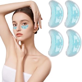 Parches reutilizables debajo de los ojos, 2 pares de almohadillas gel para ojos fríos y calientes/paquete hielo para hinchados, ojeras y bolsas