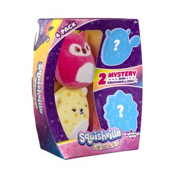 Squishville by Squishmallows SQM0143 Bright Squad-Four 2-Inch Mini Characters-Includes Santiago, Tristan, and Two Mystery Figures-Irresistibly Soft, Colourful Plush, Multicolor