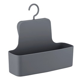 WENKO Barcelona Shower Caddy with Shelf, Moveable Hook, Hanging on Shower Screen, No Drilling Required, Made of Sturdy Plastic, 26 x 24 x 9 cm, Anthracite