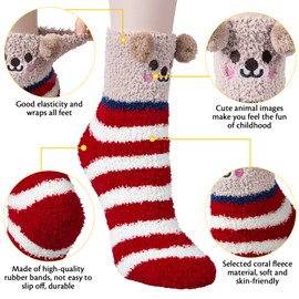 YSense Snug Women Fluffy Socks Gifts Winter Warm Thick Cozy Thermal Socks Fuzzy Cute Animal Bed Socks for Women and Girls Best Present Ideas for Christmas Valentine's Day Mother's Day
