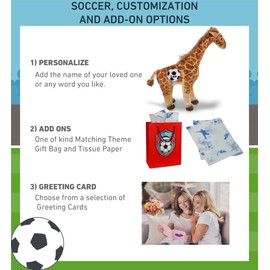 DolliBu Wild Collection Giraffe Stuffed Animal with Soccer Ball Plush - Huggable Giraffe Playtime Plush Toy, Cute Safari Life Gift, Super Soft Stuffed Doll Animal Toy for Kids, Adults - 20 Inches