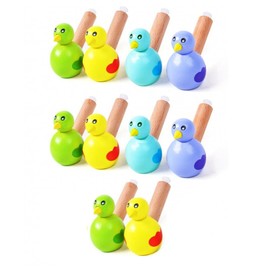 CCHAMP 10 x Multicolor Kids Wooden Whistles Party Favor Bird Whistle Toys for Kids Wooden Whistles Party Horn Blower Noise Maker Kids Party Bag Fillers
