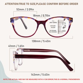 JO Progressive Multifocus Reading Glasses 2 Pack for Women Progressive Reader (Blue/Purple, 2.75, x)