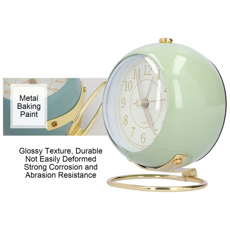 Alarm Clock Silent Non Ticking Metal Paint Power Saving Eye