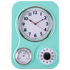 Lilyshome Retro - Reloj de Cocina con Temporizador y Temperatura, Antiguo, Turquoise