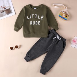 Toddler Baby Boys Outfits Long Sleeve Baby Boys' Clothing Sets Pockets Contrast Color Sweatshirt and Pants Fall Winter Clothes Set 12-18 18-24 Months 2T 3T 4T 5T