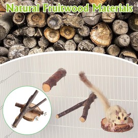 BNOSDM 6 Packs Wood Sugar Glider Toys Wooden Sugar Glider Perch Stand Climbing Platform Hanging Cage Steps Rat Cage Accessories for Hamster Squirrel