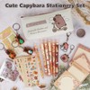 LHOEST Capybara Pencil Case with Stationary 48Pieces Capybara Stationery Set