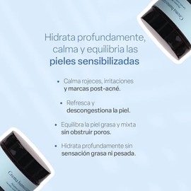 TEIA COSMETICOS Crema Humectante Facial, Piel Grasa y Mixta, con Centella Asiática, Pepino y Vitamina E, Fórmula 98.01% Natural