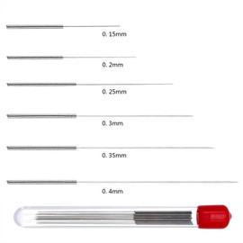 Onyehn 60pcs 6 Sizes 3D Printer Nozzle Cleaning Kit(0.15mm 0.2mm 0.25mm 0.3mm 0.35mm 0.4mm Stainles Steel Nozzle Cleaning Needles) for MK8,V6,MK10 Extruder Nozzles