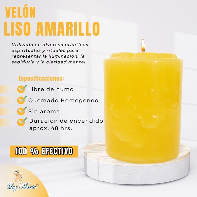 Velón Color Amarillo 500grs-Luz María