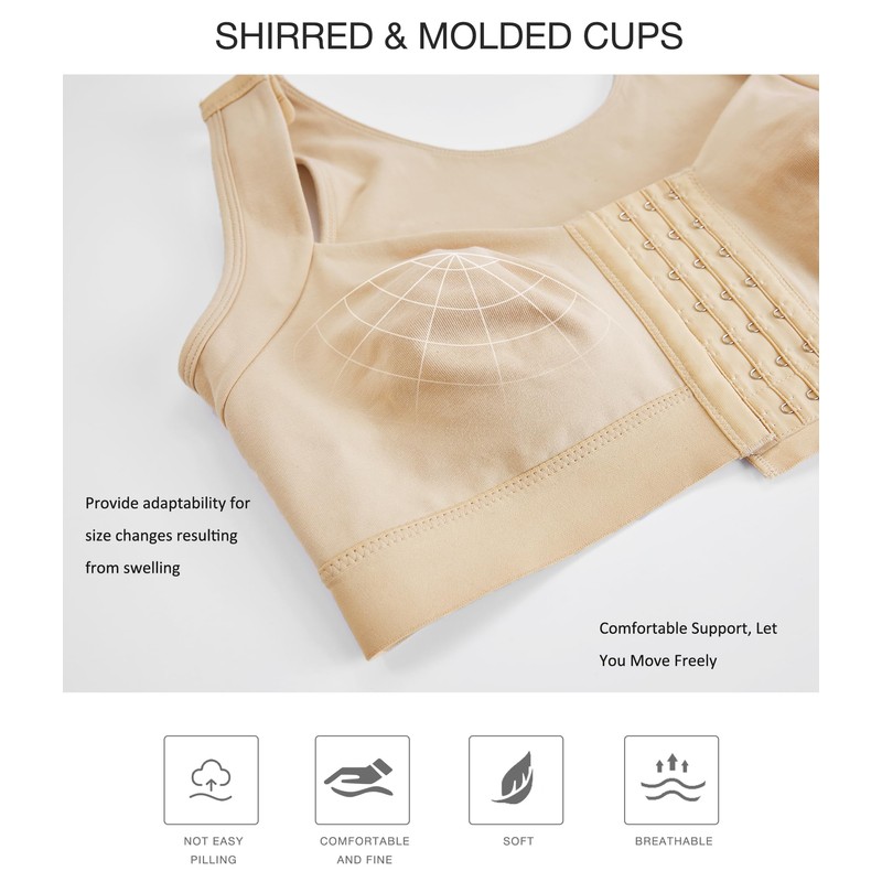 BRABIC Front Closure Post Surgery Compression Bras for Women Mastectomy