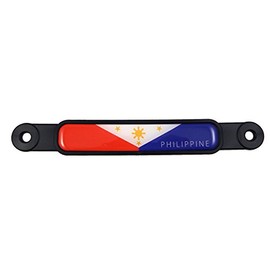 Philippine Philippines Flag Emblem Black Screw On Car License Plate Decal Badge