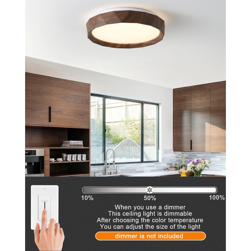 ANYLOVE 15 inch LED Flush Mount Ceiling Light Fixture,3000K 4000K