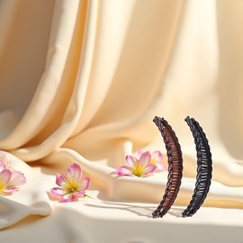 2Pcs Black and Brown Tort Banana Clips Fish Clips Vintage Clincher Combs Tool for Thick Curly Long Banana Hair Comb Fish Grip Slide Hair Clips Claws Set for Women, Hair Clips,Hair Accessories