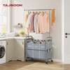 Tajsoon Laundry Sorter with Hanging Bar, 3 Section Rolling Laundry