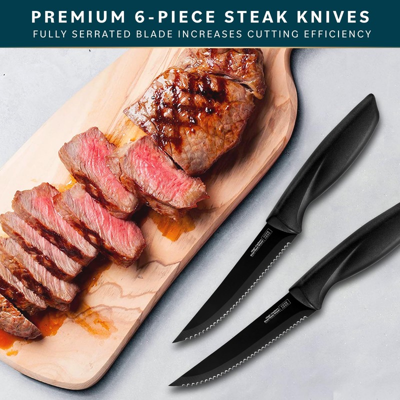 Home Hero Steak Knife Set - Nonstick Serrated Steak Knives