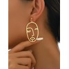 Hollow Out Face Design Dangle Earrings, Fashionable Jewelry for Women,