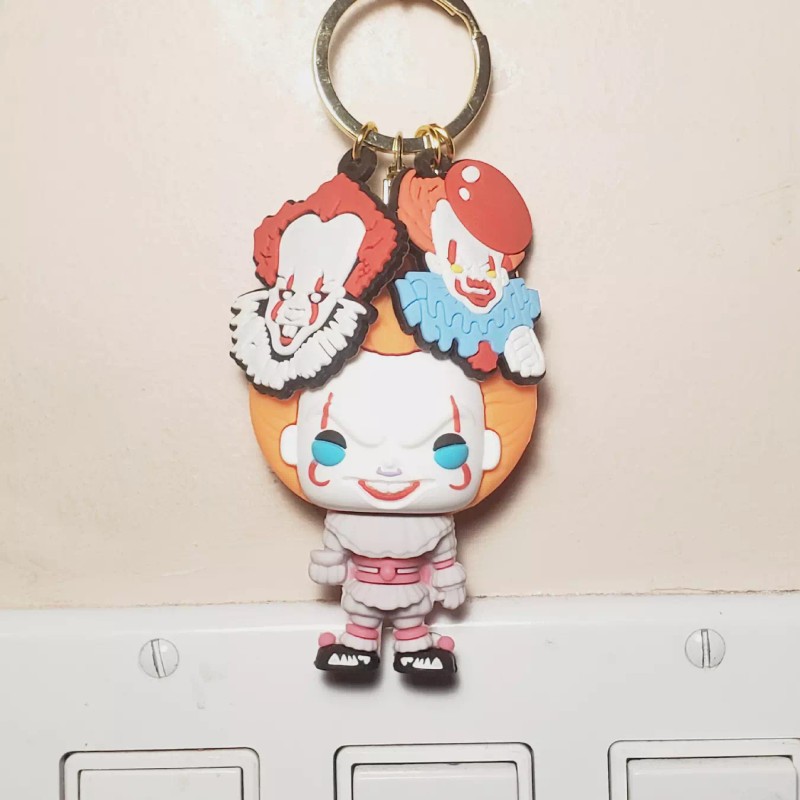 Pennywise 3D horror mini figure keychain backpack clip accessory pendants