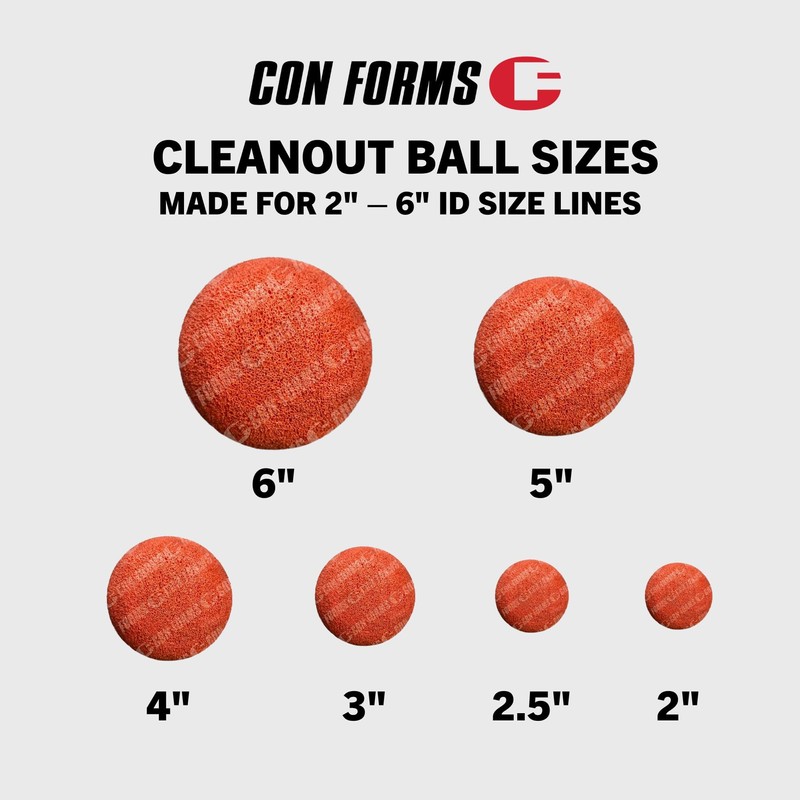 Con Forms Concrete Pump System Cleanout Sponge Ball - Hard
