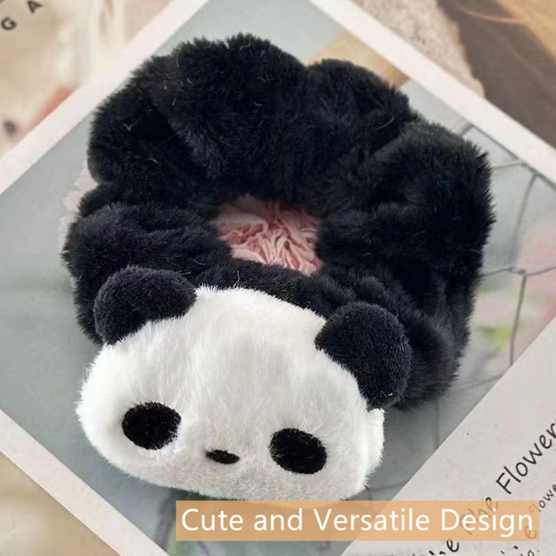Cute Panda Scrunchies for Women, 2 Pcs White Black Fashion