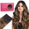 WENNALIFE Clip in Hair Extensions Real Human Hair, 16 Inch
