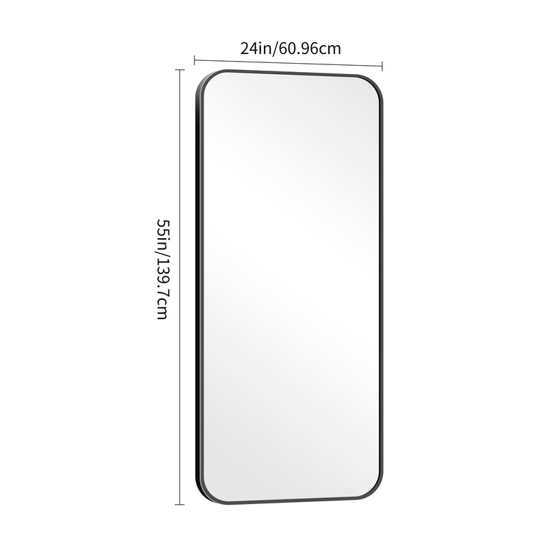 DESBING 24" x 55"Bathroom Mirror, Matte Black Wall Mirror with
