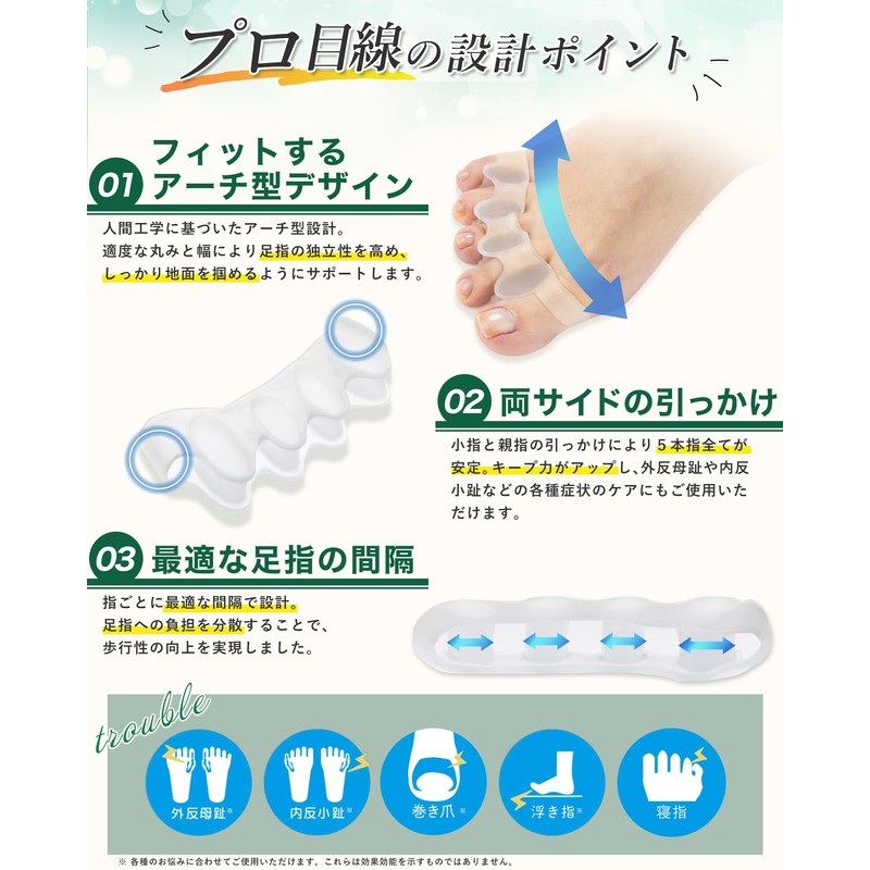 【共同開発】足指セパレーター《アロエ精油配合/骨格診断シート付き》足指 広げる 足の指を広げるグッズ 足指をまもる 足指サポーター 足指ストレッチ フットケア 寝指 浮き指 巻き爪