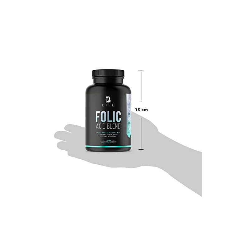 Ácido Fólico 240 Cápsulas Brócoli Espinaca Ingredientes Naturales Folic Acid