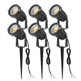 SUNRIVER Low Voltage Landscape Lights Led Landscape Lighting 6W Outdoor Landscape Lights 12V 24V Waterproof Landscape Spotlights for Yard, Lawn, Garden(6 Pack Warm White)