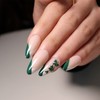 Kaichen French Press On Nails Almond, Green Four-Clover Press On