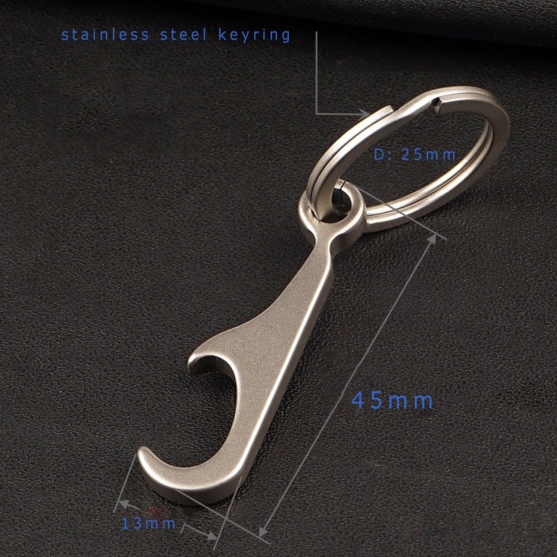 Hamans Titanium Bottle Opener Keychain with Stainless Steel Key Ring