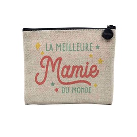 Canvas Bag - Le Best Le Meilleur du Monde Passion Work Leisure Sport Collegue Family - Linen Look Cosmetic Bag - Toiletry Bag - Purse, Grandma Etoile, Cosmetic bag