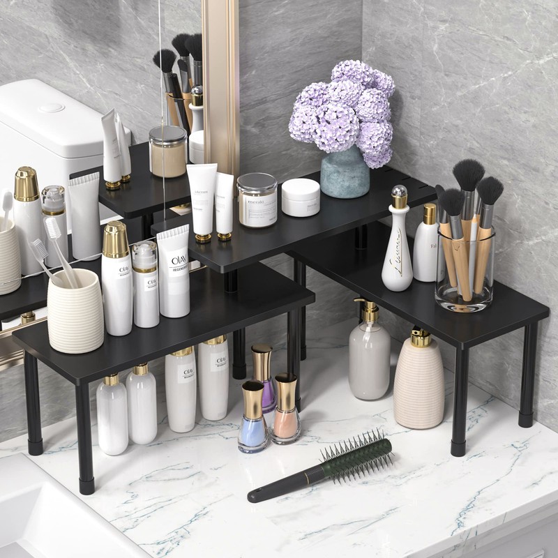 JayRex Bathroom Organizer Countertop Counter 2 Tier Kitchen Corner Counter
