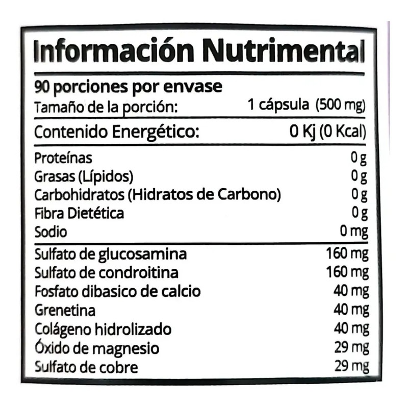Capsulas De Colageno Hidrolizado Glucosamina Calcio 90cap