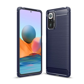 CruzerLite Case Compatible with Redmi Note 10 Pro Case, Carbon Fiber Texture Design Cover Shock Absorption Compatible with Redmi Note 10 Pro Max Case Designed for Redmi Note 10 Pro/ 10 Pro Max (Blue)