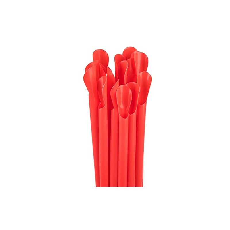 8" Unwrapped Red Spoon Straw - Box of 300ct