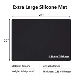 Gartful Extra Large Silicone Mats for Countertop, 28" by 20" Multipurpose Mat, Counter Table Protector, Desk Saver Pad, Placemat Nonstick Nonskid Heat-Resistant Pad, Black