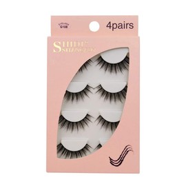 False Eyelashes 3D Imitation Hair, Natural, Black, Long, Pure, Handmade with Invisible Band, Reusable, 4 Pairs