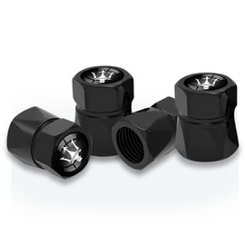 4Pcs Car Tire Valve Stem Caps, Tires Air Caps Cover Corrosion Resistant Tire Valve Cap Accessory for Maserati Quattroporte, Ghibli, Levante All ModelsWheel Cap MSLD_Black