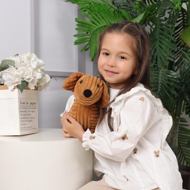 Apricot Lamb Cute Toys Plush Brown Clare Dachshund Dog Puppy Stuffed Animal Soft Cuddly Perfect for Kids 9.4 inches