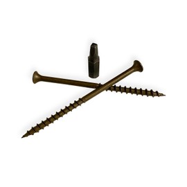 #8 x 3" Deck Screws | Square Drive | Bugle Head | Brown Ruspert | 100pcs Box