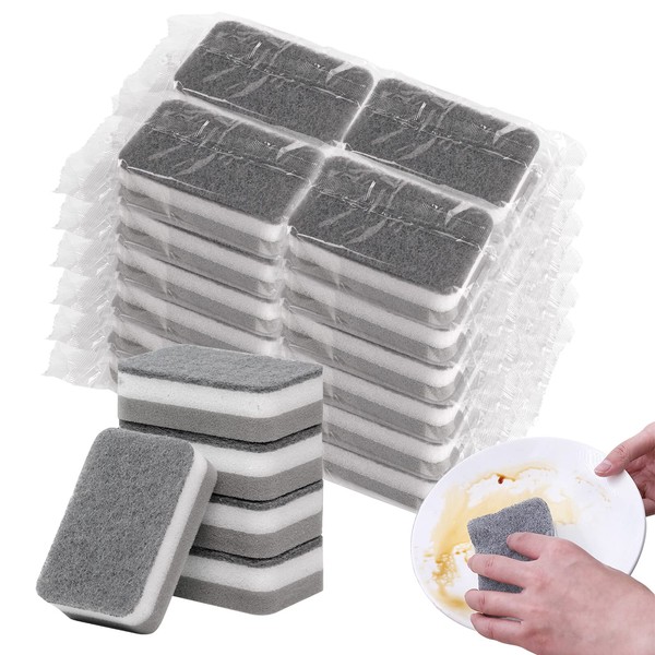 Sponge Individually Wrapped, Kitchen Dishwashing Sponge, Odor-Free Scouring Pad, Non